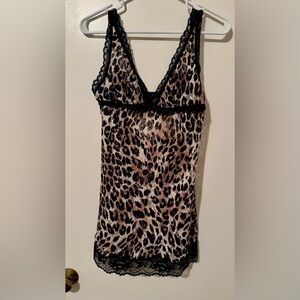 Victoria's Secret Very Sexy Leopard Print Lace-Trim Lingerie- Black & Brown